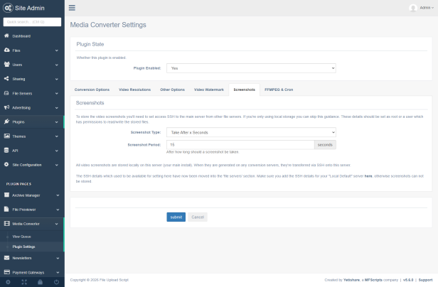 Settings Screenshots